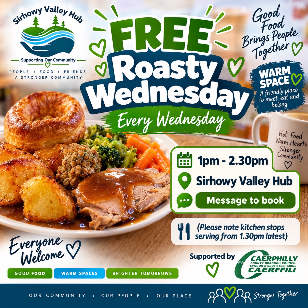 Our Roasty Wednesday warm-space poster